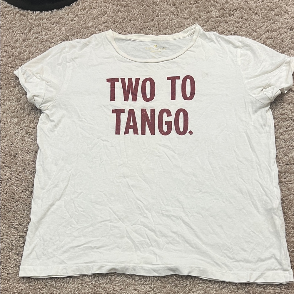 Kate Spade White Tee with Red Text sz small